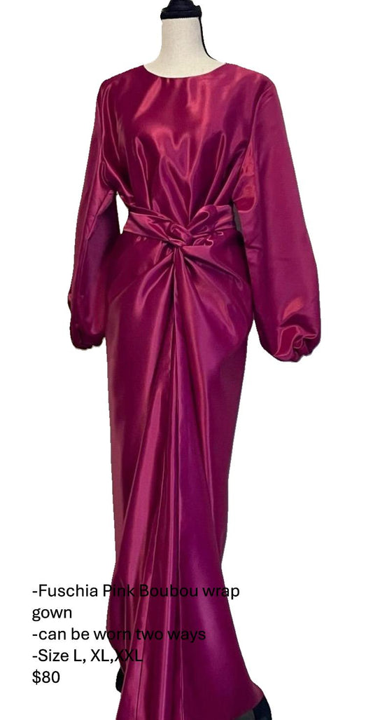 Pink Boubou Wrap Gown